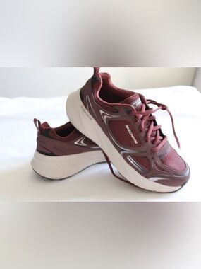 Skechers Edgeride Burgundy Mesh Running Shoes Mens 10.5